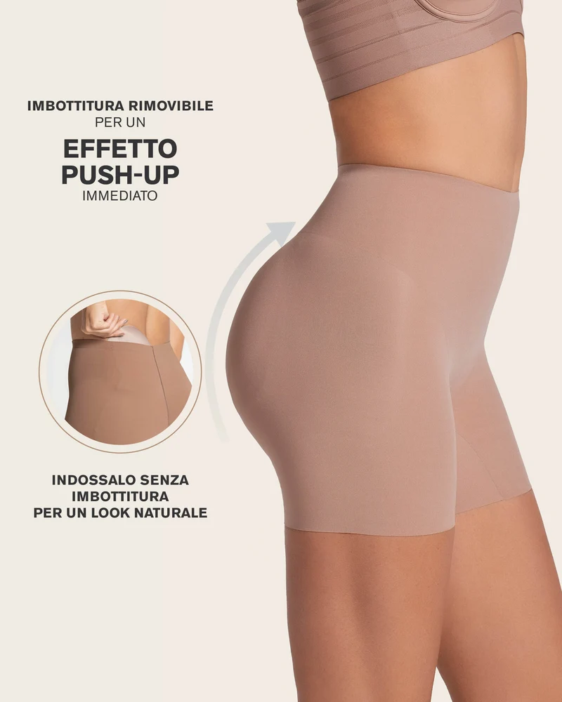 Culotte gainante push up avec coussinets amovibles