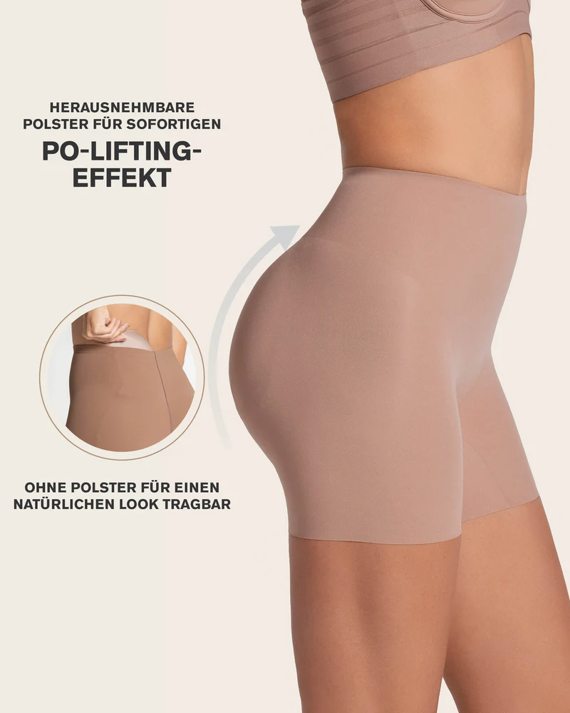 Culotte gainante push up avec coussinets amovibles