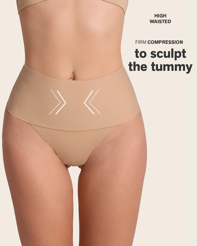 Culotte gainante brésilienne taille haute avec ceinture large pour un contrôle fort