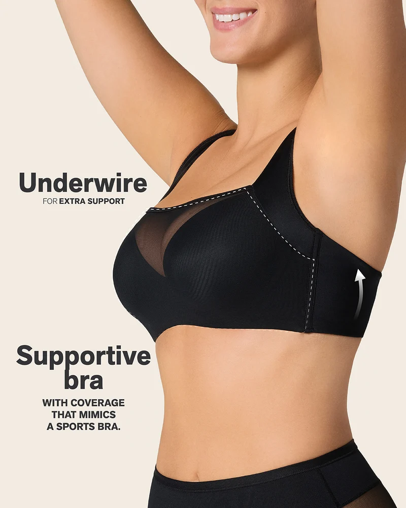 Soutien-gorge avec une bonne couvrance des emmanchures et du dos