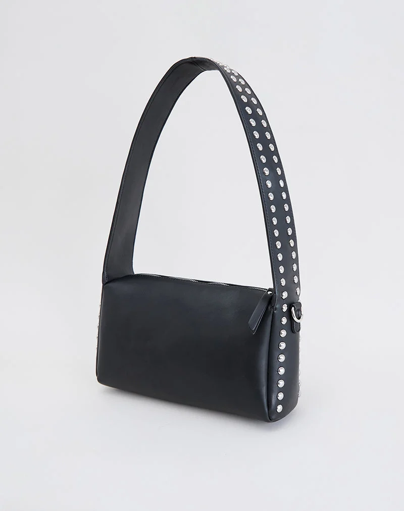 Sac à bandoulière clouté en noir