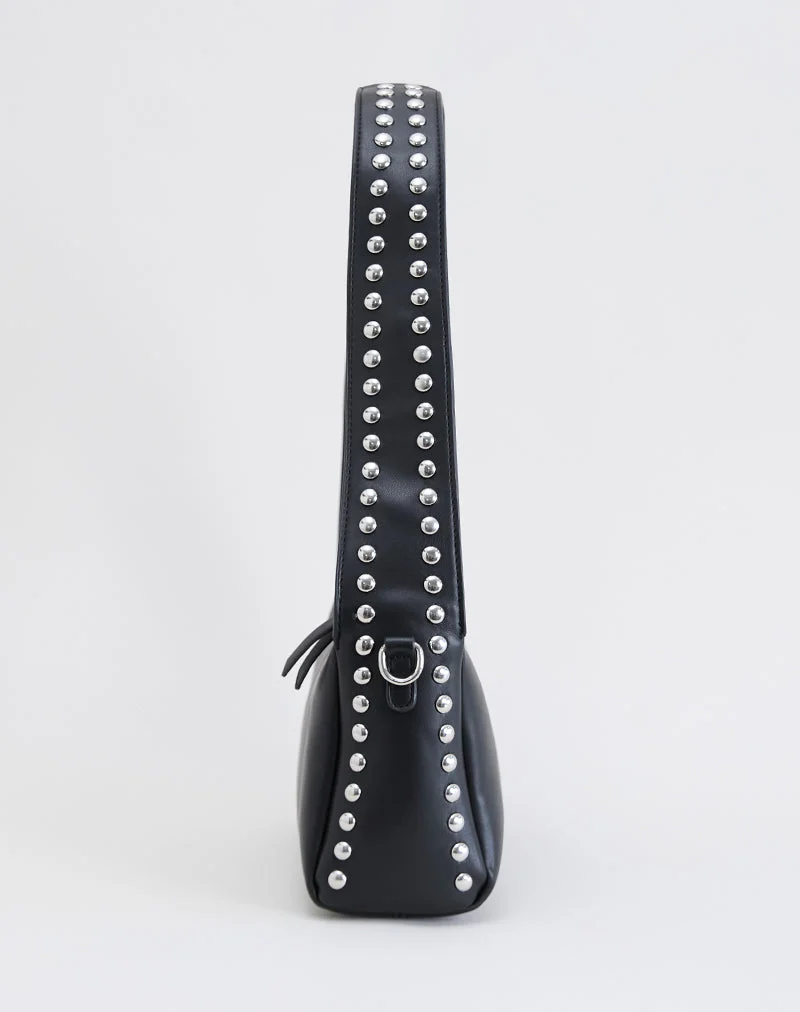 Sac à bandoulière clouté en noir