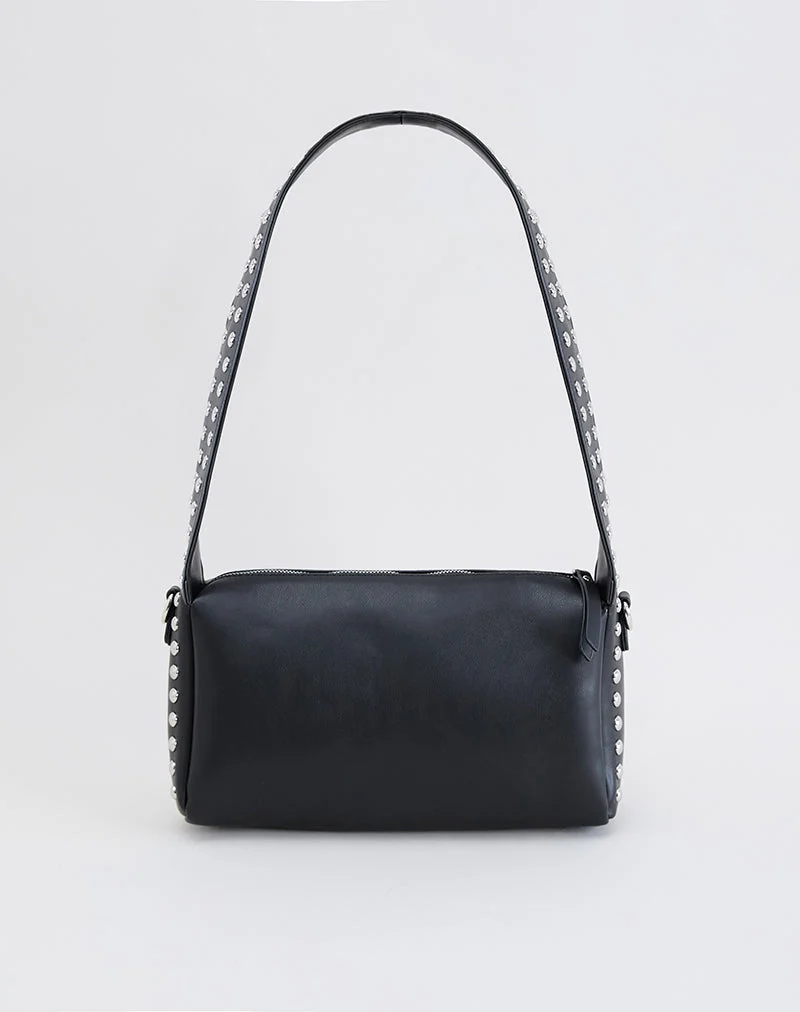 Sac à bandoulière clouté en noir