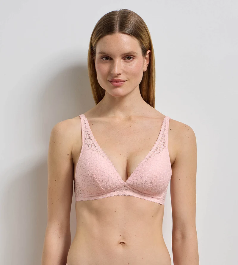 Soutien-gorge triangle paddé sans armatures rose pétale Daily Dentelle