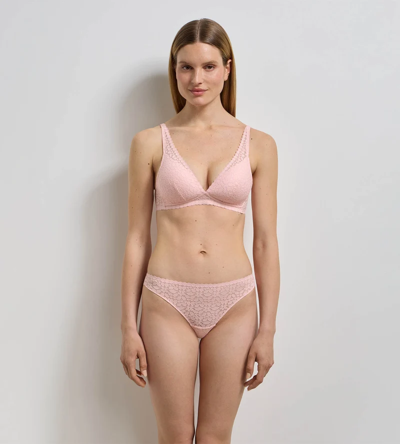 Soutien-gorge triangle paddé sans armatures rose pétale Daily Dentelle