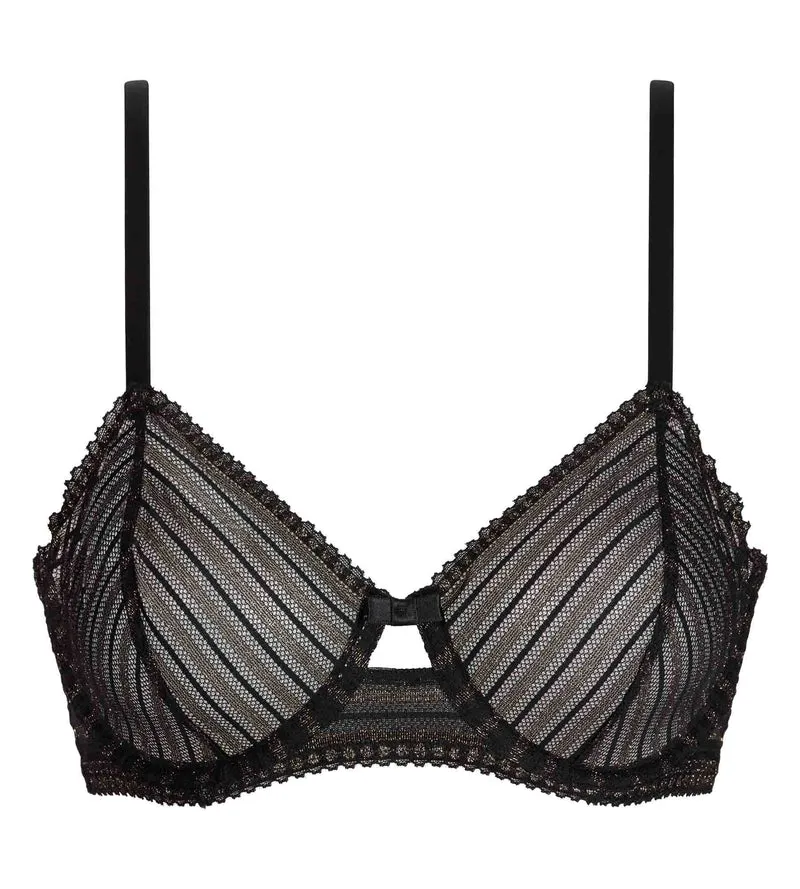 Soutien-gorge à armatures dentelles noir rayé Holiday