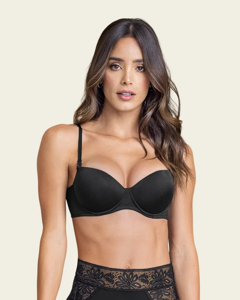 Soutien-gorge corbeille à bonnets lisses avec arceaux et push-up intégré