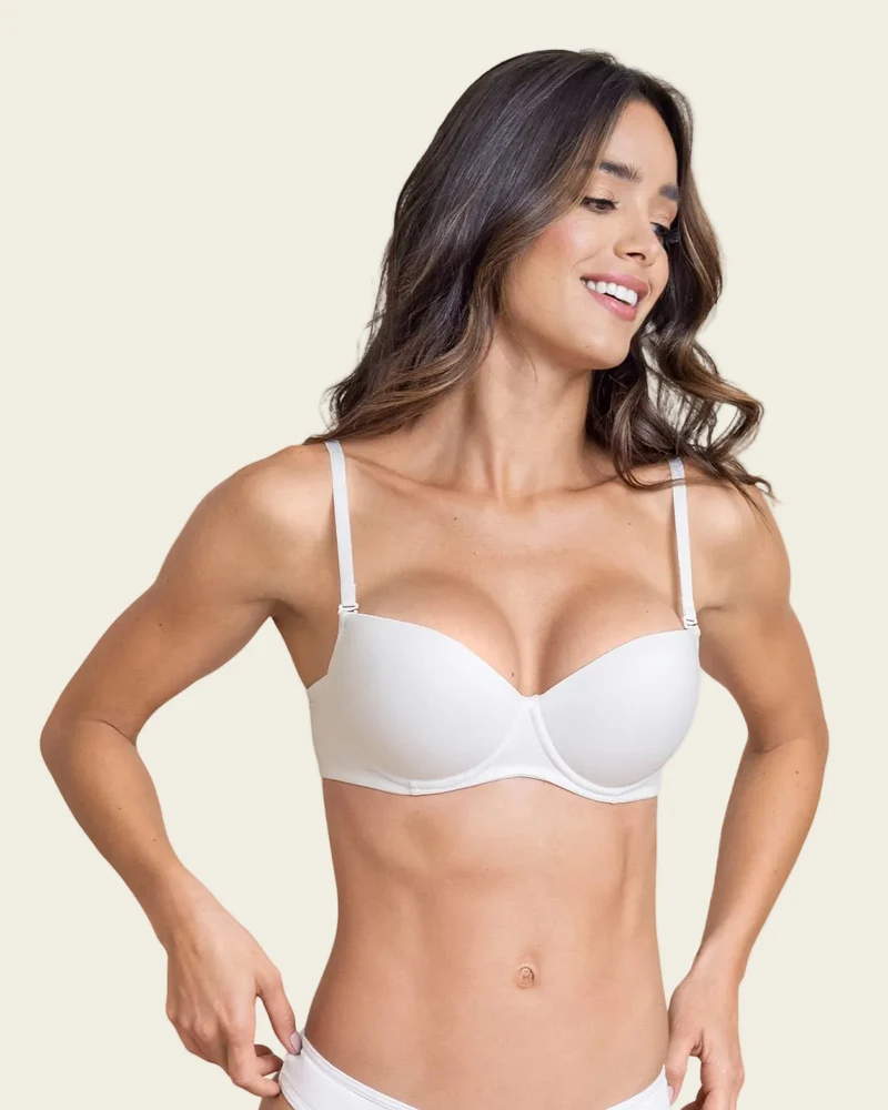 Soutien-gorge corbeille à bonnets lisses avec arceaux et push-up intégré