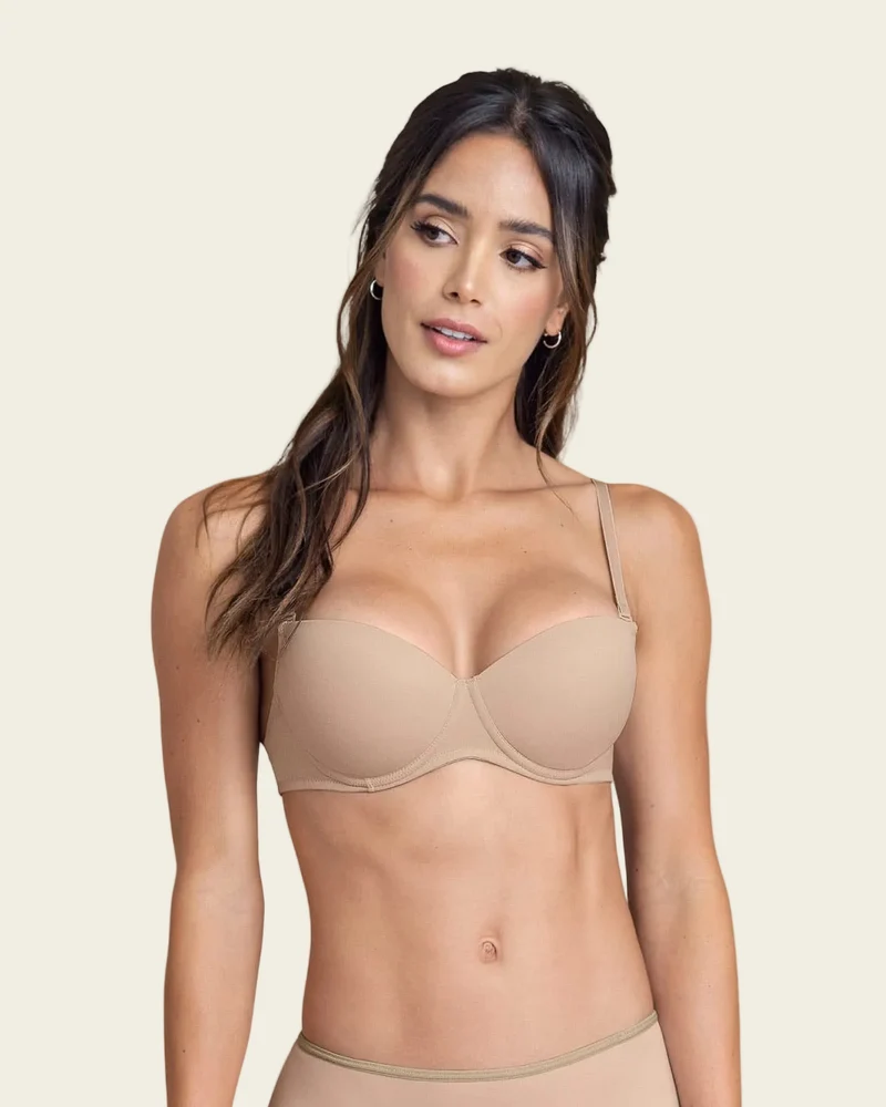 Soutien-gorge corbeille à bonnets lisses avec arceaux et push-up intégré