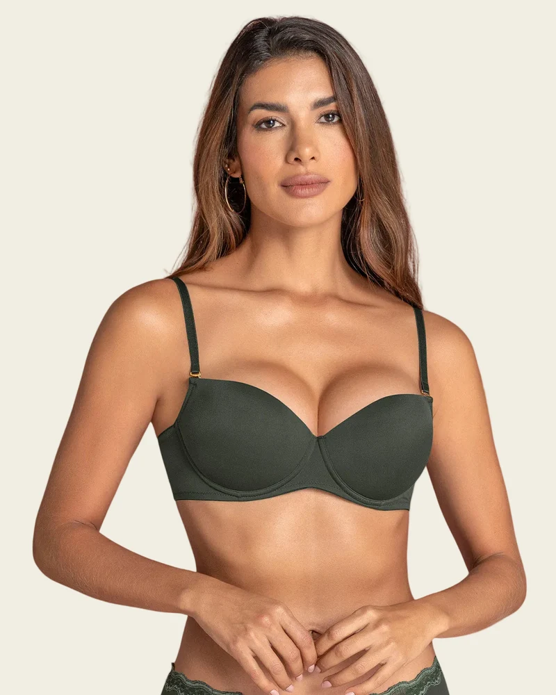 Soutien-gorge corbeille à bonnets lisses avec arceaux et push-up intégré