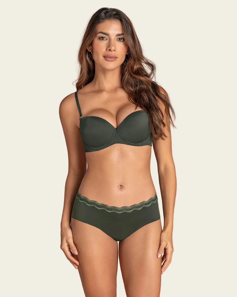 Soutien-gorge corbeille à bonnets lisses avec arceaux et push-up intégré
