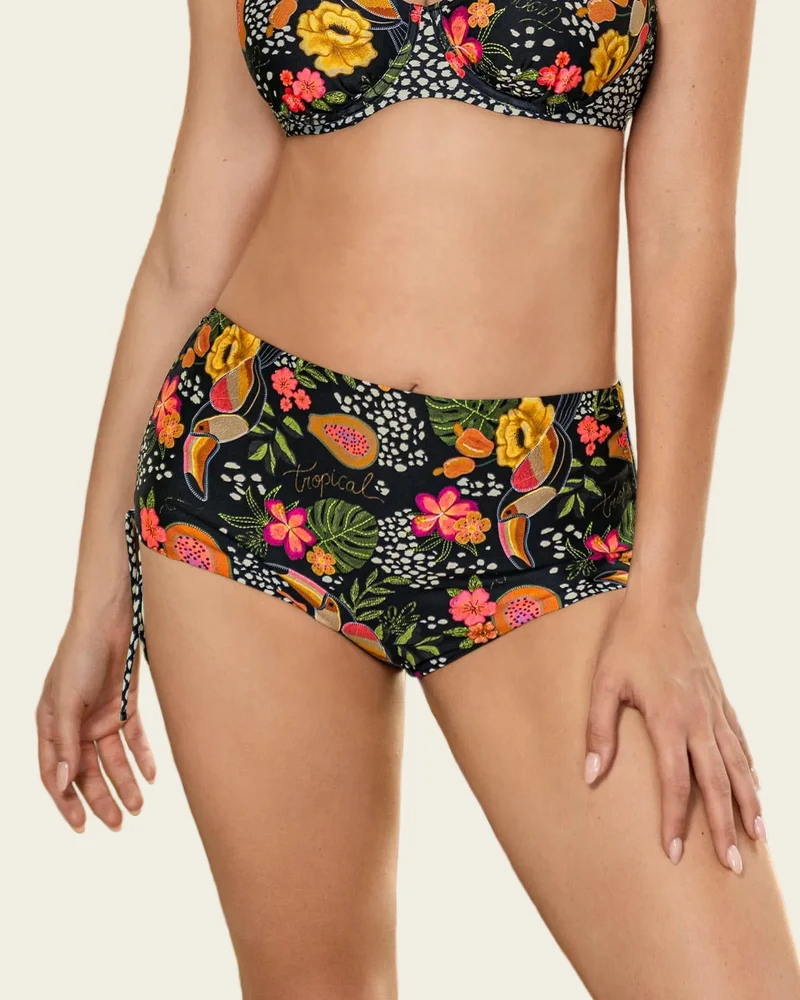 Bas de bikini taille haute écologique avec contrôle doux