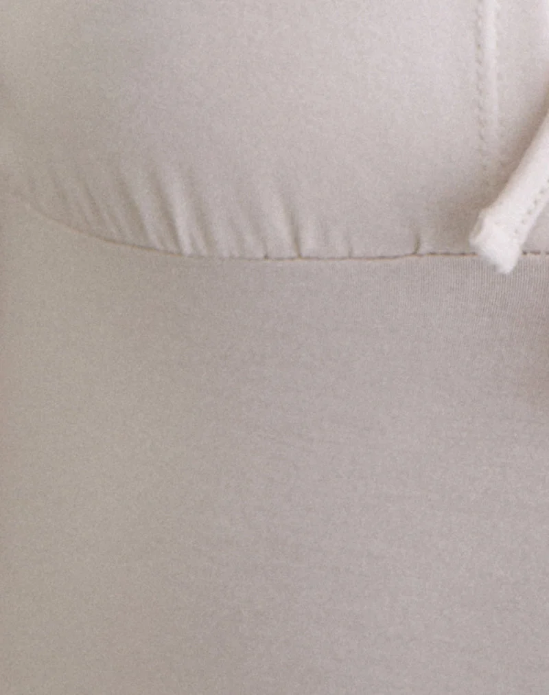 Mini-robe Senobia à encolure en trou de serrure, couleur Cannoli Cream