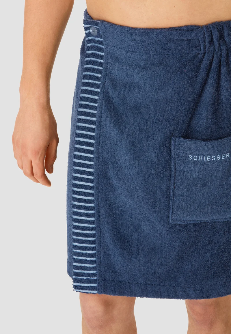 Saunatuch mit Knöpfen Dunkelblau - SCHIESSER Home