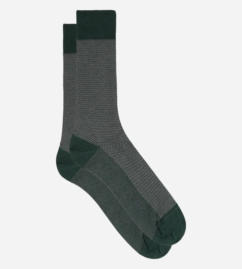 Chaussettes homme coton vert écossais La Mode