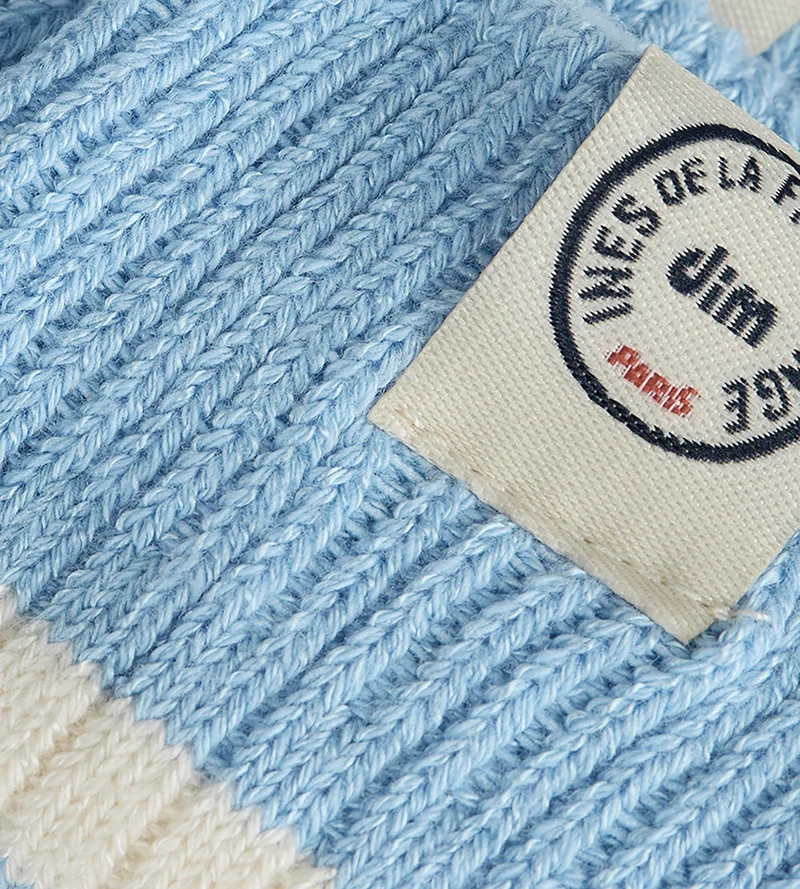 Chaussettes côtelées coton bleu lagon DIM x Ines de la Fressange