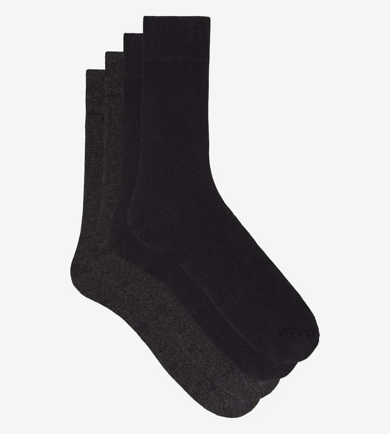 Lot de 2 chaussettes homme coton gris anthracite Thermo