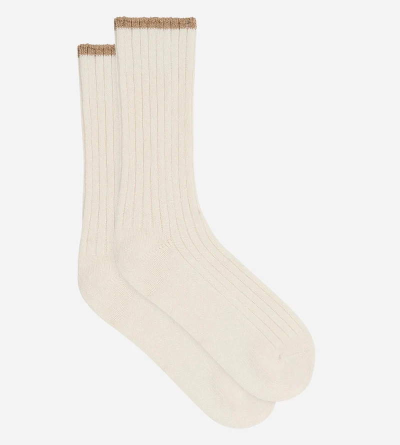 Chaussettes chaudes femme beige crème Bamboo