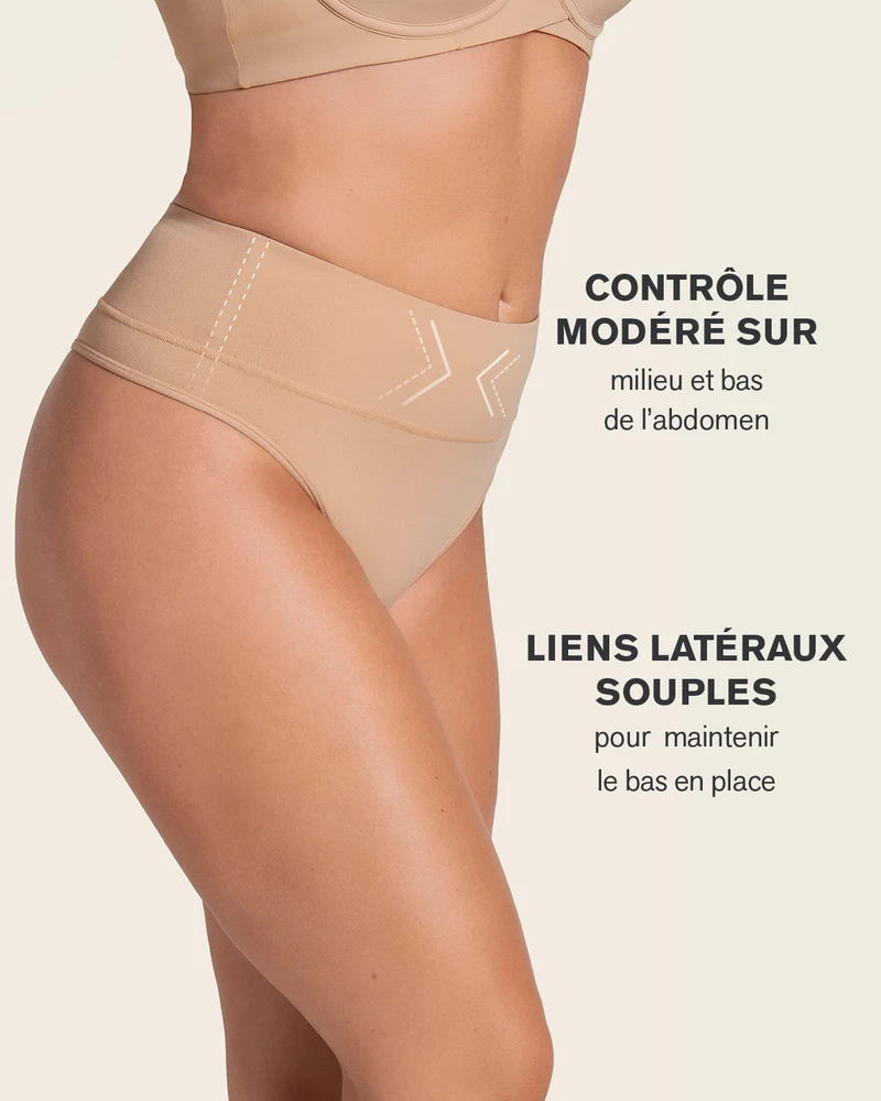 String amincissant taille haute à contrôle modéré sans coutures