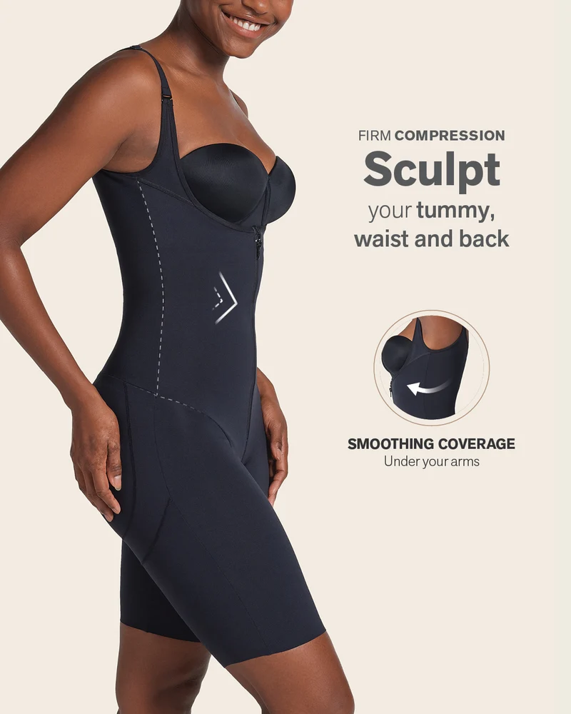 Body à fort contrôle abdominal avec effet fesses liftées