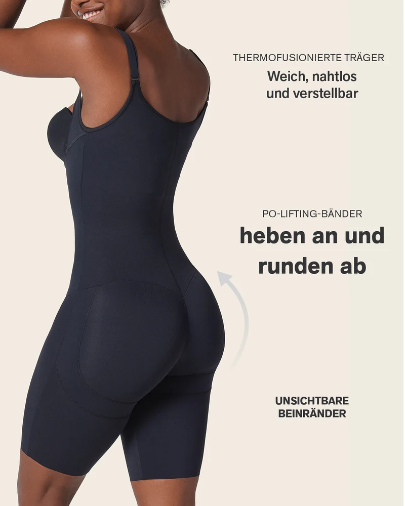 Body à fort contrôle abdominal avec effet fesses liftées