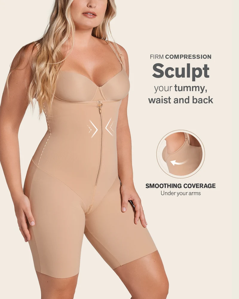 Body à fort contrôle abdominal avec effet fesses liftées