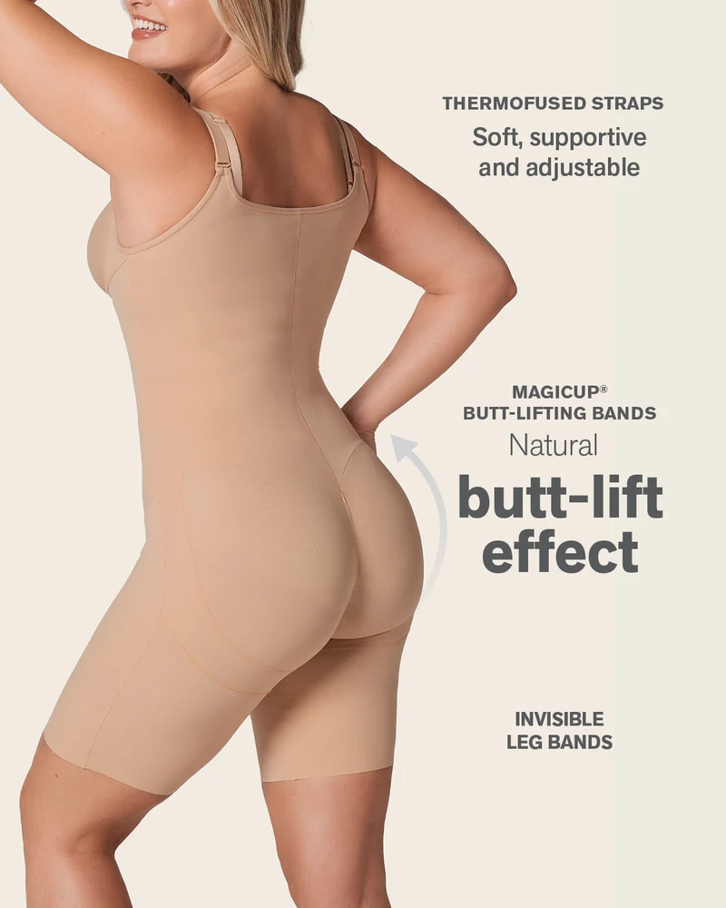 Body à fort contrôle abdominal avec effet fesses liftées
