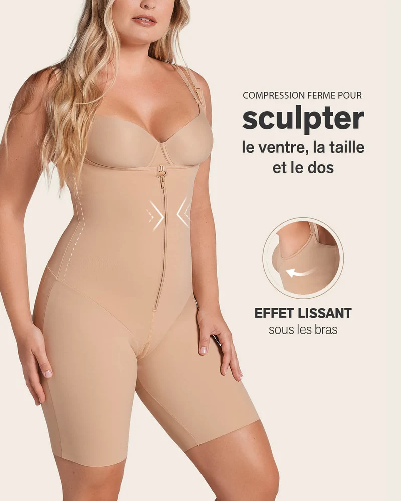 Body à fort contrôle abdominal avec effet fesses liftées