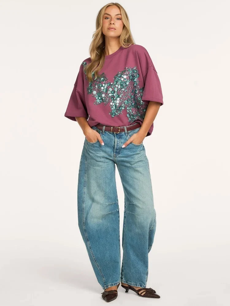 Sweatshirt à appliqué scintillant Kalani