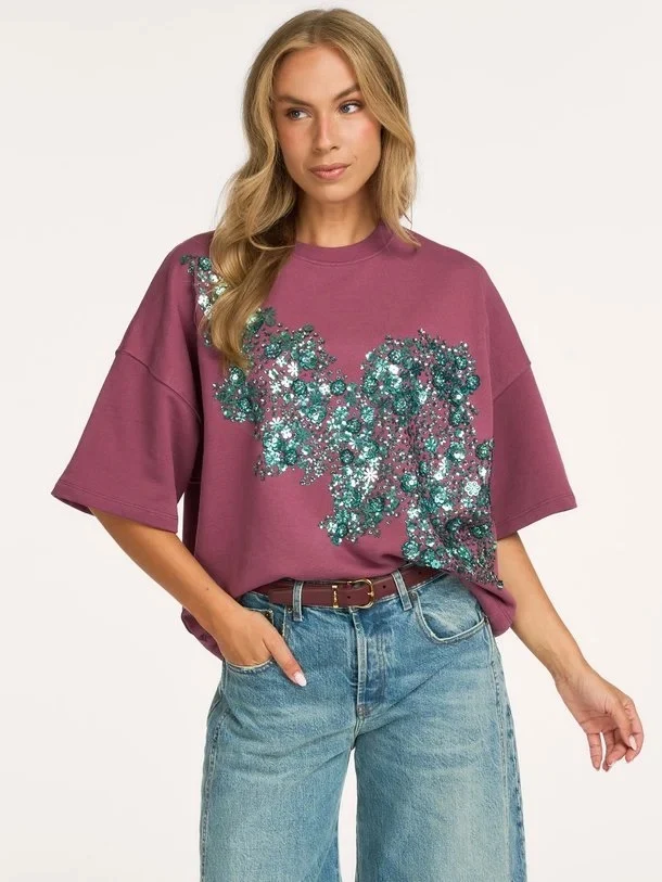 Sweatshirt à appliqué scintillant Kalani