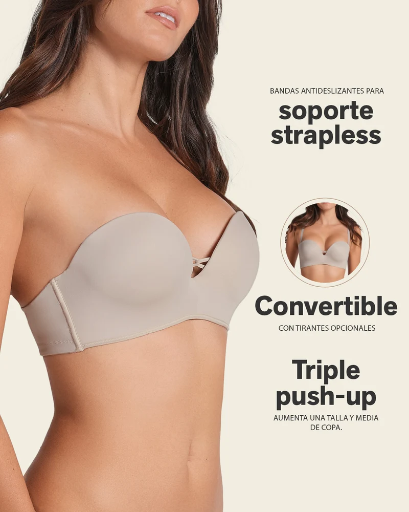 Soutien-gorge WOW rembourré, peut être porté sans bretelles