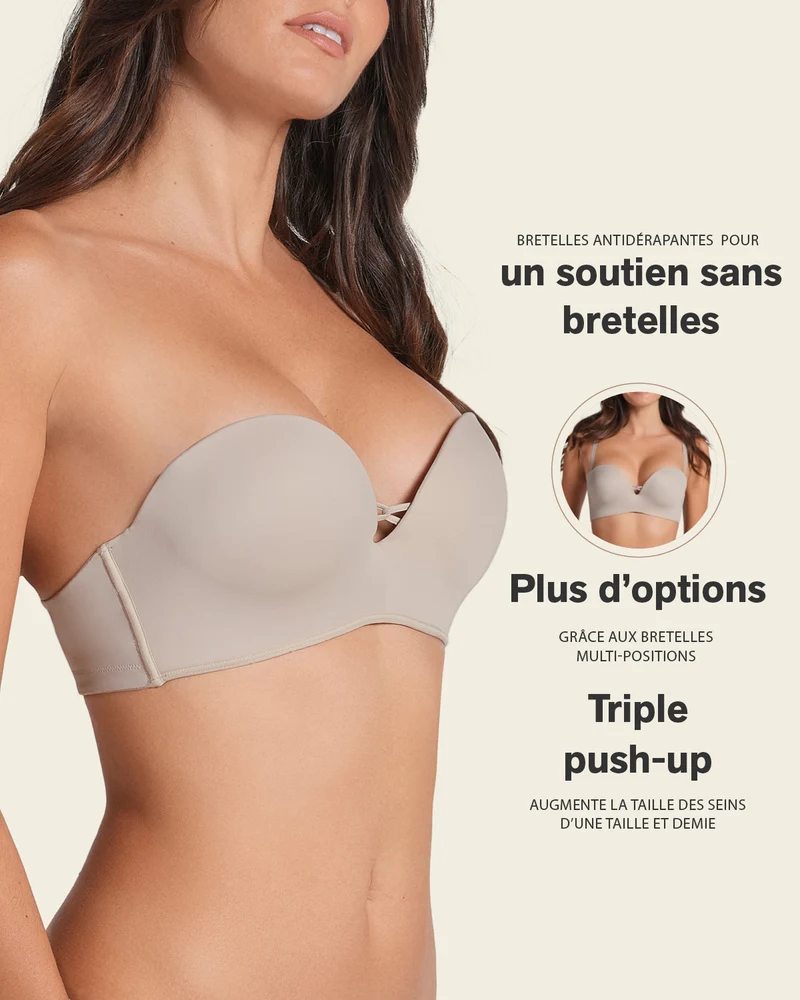 Soutien-gorge WOW rembourré, peut être porté sans bretelles