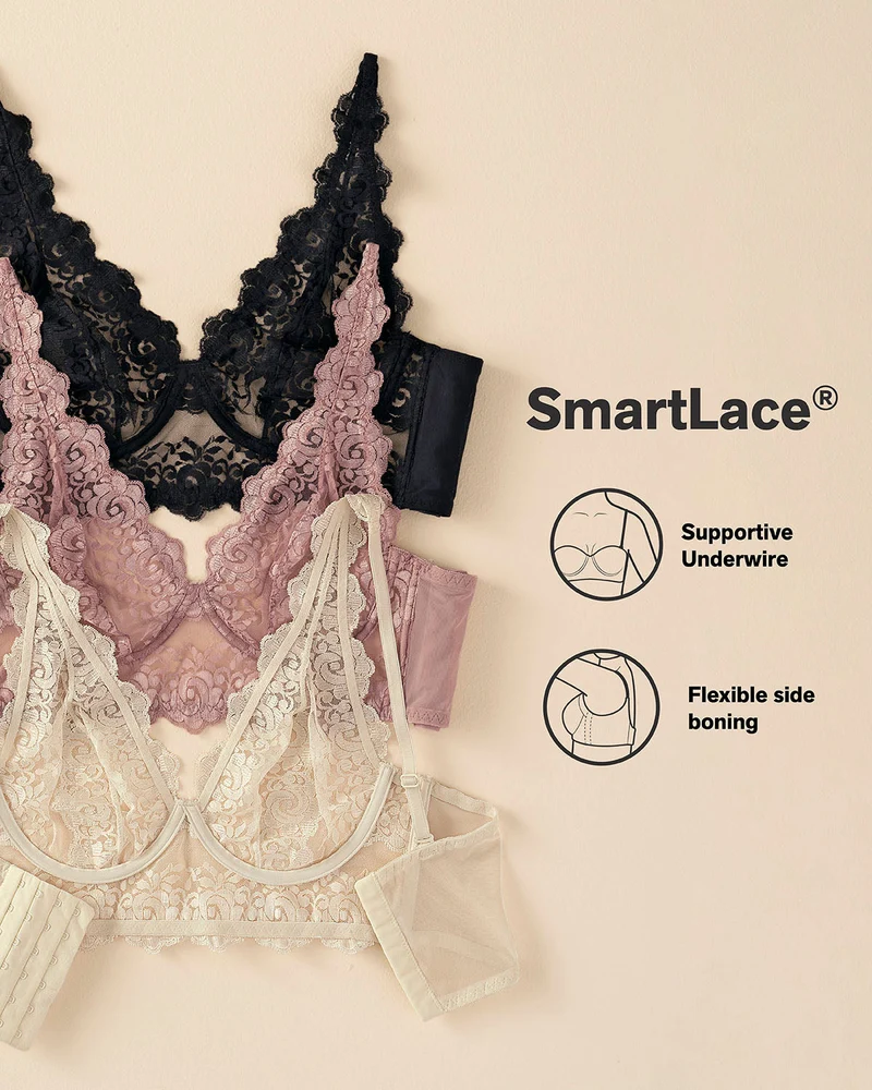 Bralette en dentelle et transparences