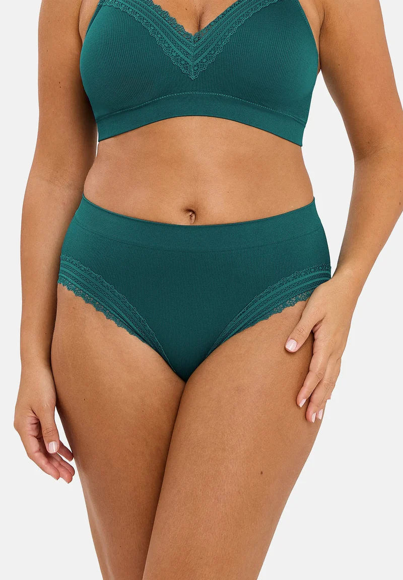 Lot de 3 slips Agathe Rose Nordique, Vert Emeraude et Violet Rhapsodie