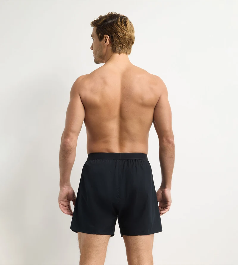 Boxer Ample Homme Coton Noir Signature