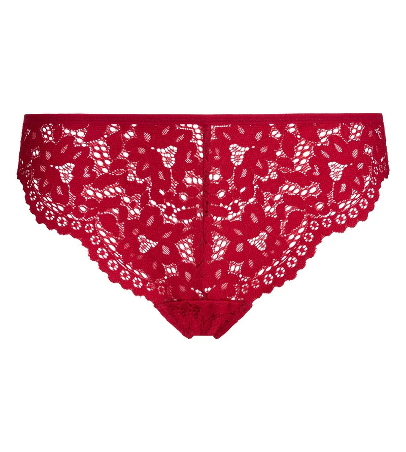 Slip brésilien dentelle rouge Burning Eclat
