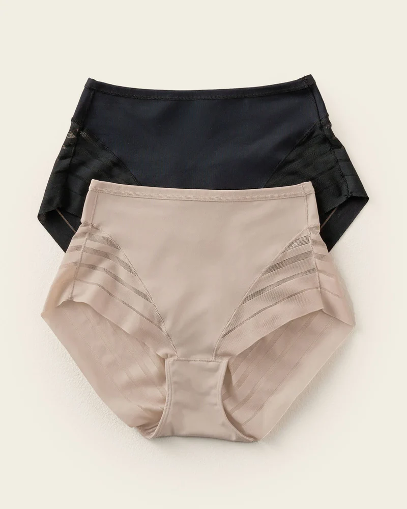 Pack de 2 culottes gainantes classiques avec contrôle modéré de l'abdomen
