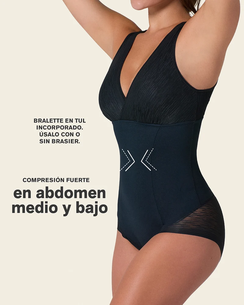 Body avec contrôle du ventre avec bralette intégrée