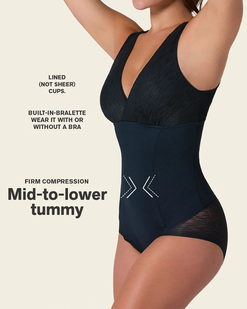 Body avec contrôle du ventre avec bralette intégrée