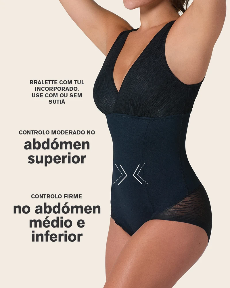 Body avec contrôle du ventre avec bralette intégrée