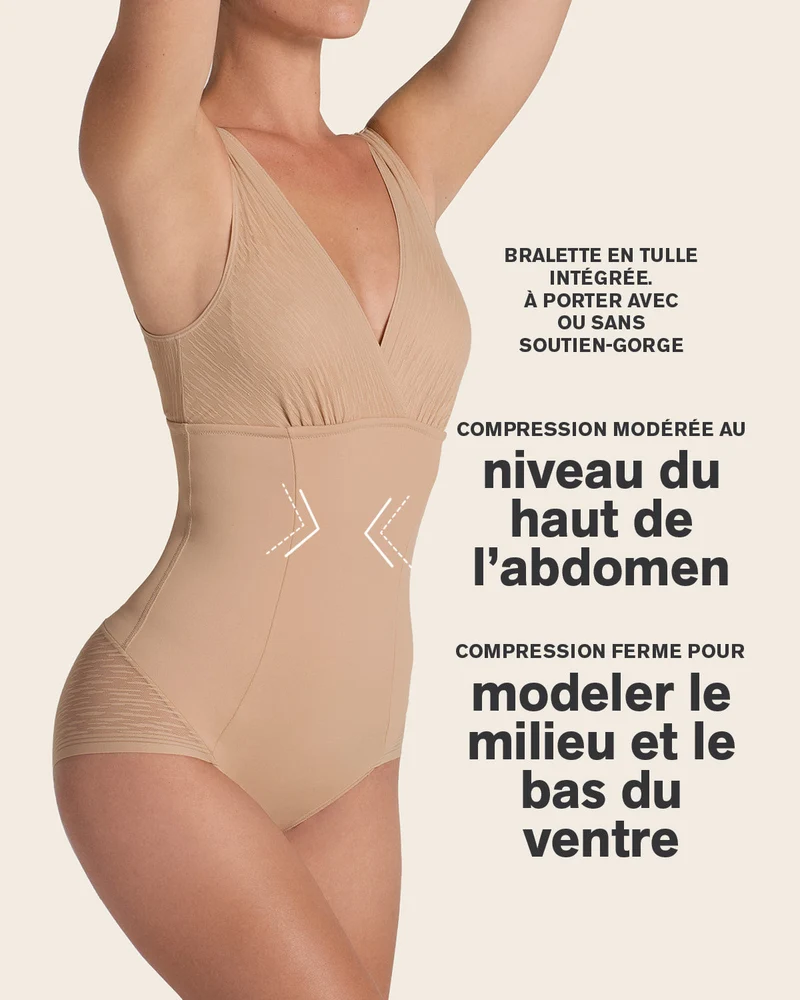 Body avec contrôle du ventre avec bralette intégrée