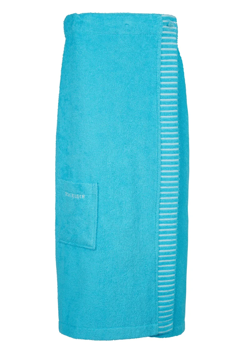 Saunatuch mit Knöpfen 80x130 cm Blau - SCHIESSER Home
