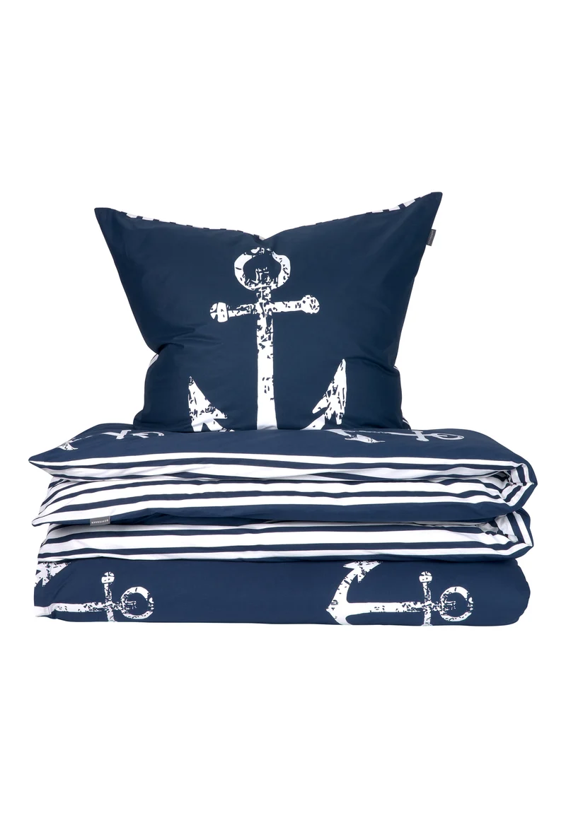 Bettwäscheset 2-teilig Blau/Weiss gemustert - SCHIESSER Home