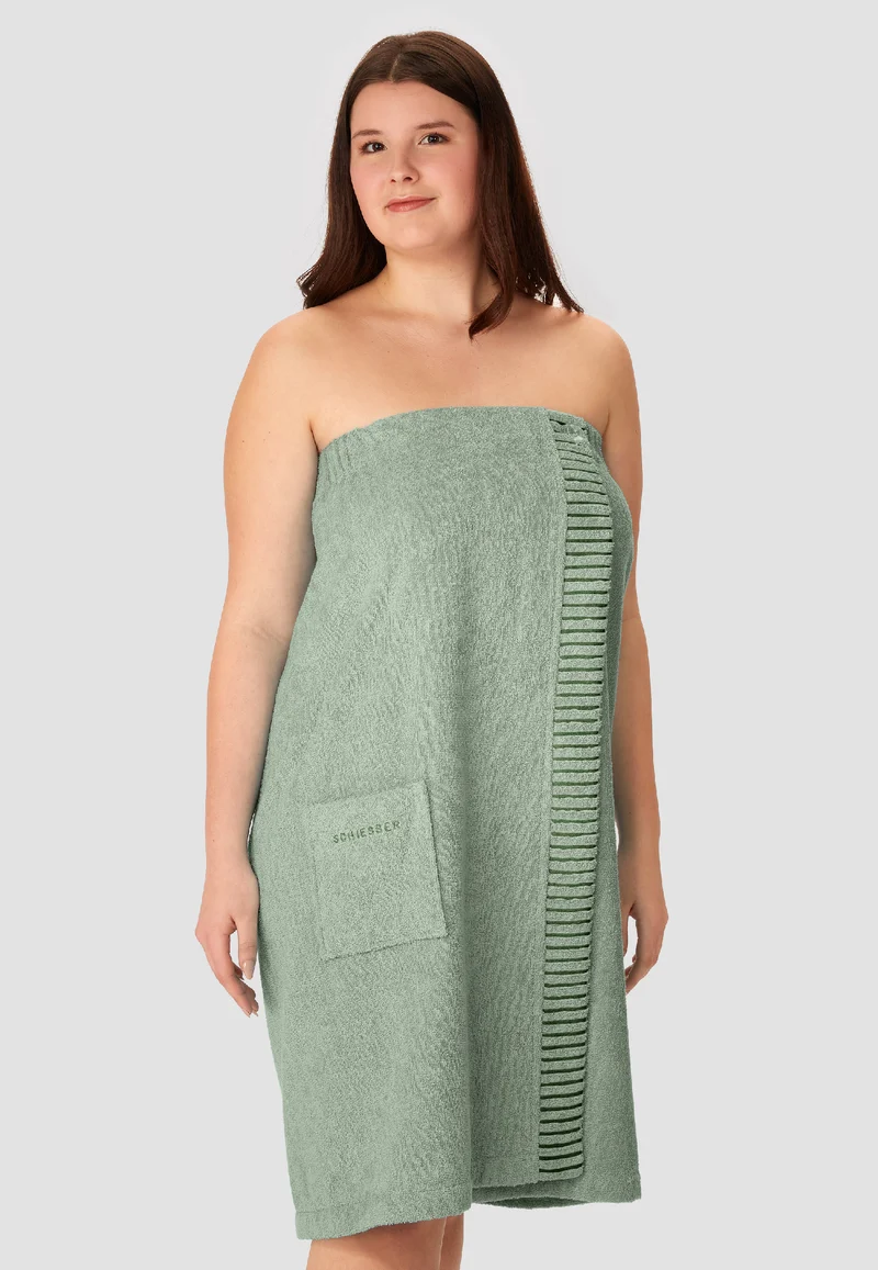 Saunatuch mit Knöpfen 80x130 cm Mint - SCHIESSER Home