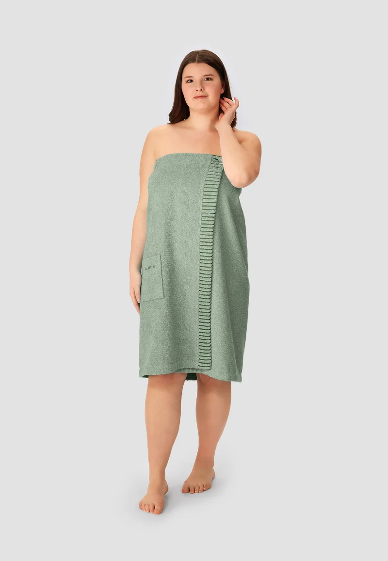Saunatuch mit Knöpfen 80x130 cm Mint - SCHIESSER Home