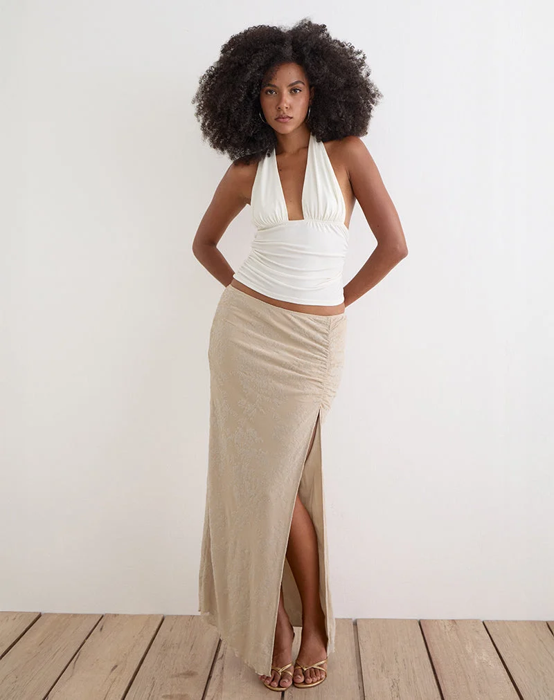 Jupe longue Franda, couleur « Moss Petal Coconut Milk »