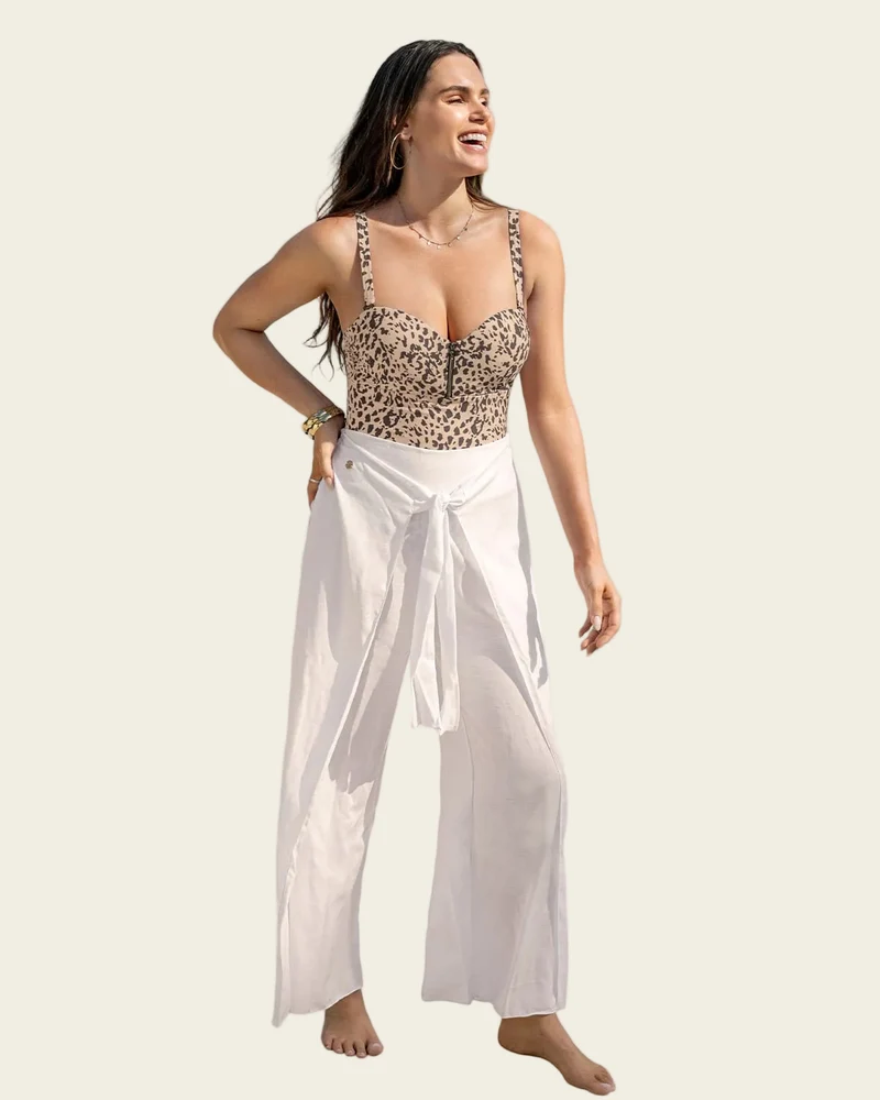 Pantalon de plage couvrant en coton biologique et rayonne