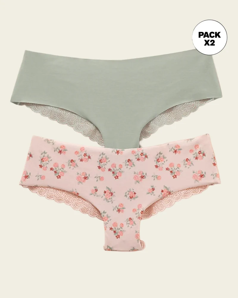 Pack de 2 culottes coquines avec dentelle