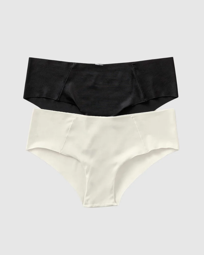 Pack de 2 culottes hipster avec des coutures contrastées décoratives