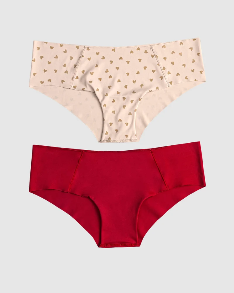 Pack de 2 culottes hipster avec des coutures contrastées décoratives